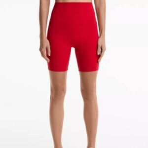 Oysho Confortlux High-Rise Red Biker Shorts